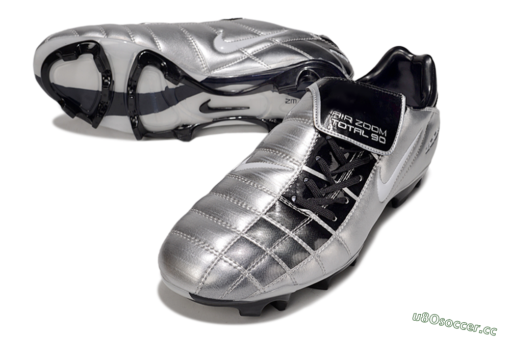 Men's Nike Air Zoom Total 90 III FG Firm Ground Low-Tops Football Boots - Silver/Black 3