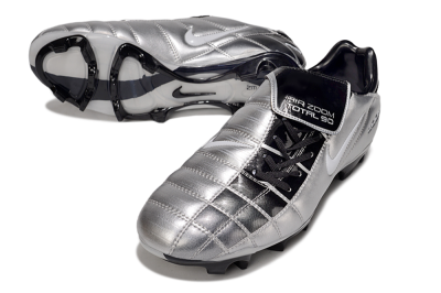 Men's Nike Air Zoom Total 90 III FG Firm Ground Low-Tops Football Boots - Silver/Black