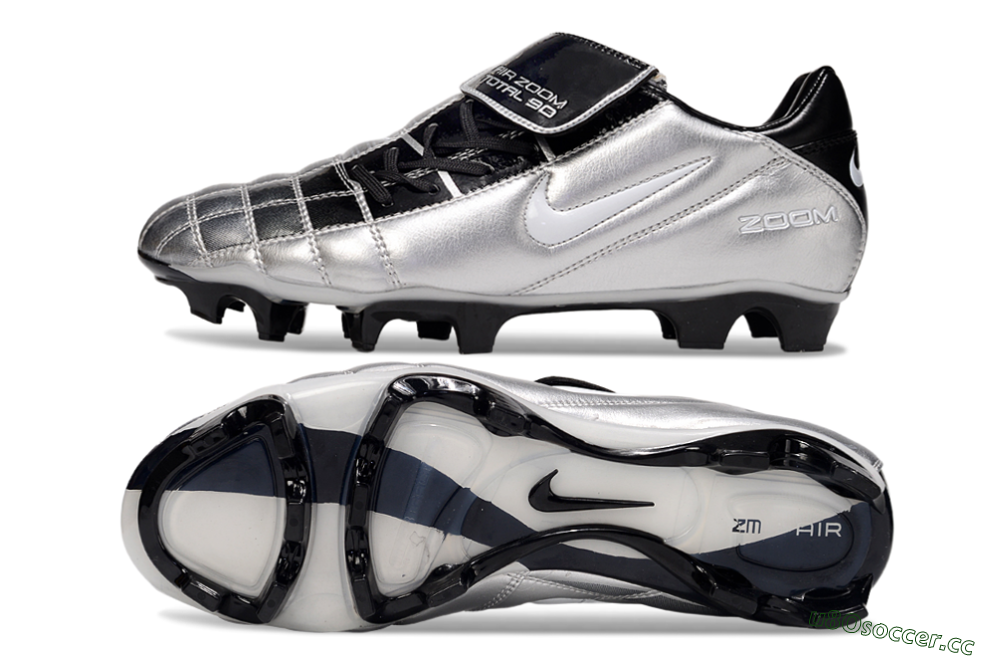 Men's Nike Air Zoom Total 90 III FG Firm Ground Low-Tops Football Boots - Silver/Black 1
