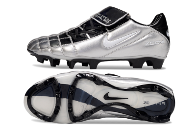 Men's Nike Air Zoom Total 90 III FG Firm Ground Low-Tops Football Boots - Silver/Black