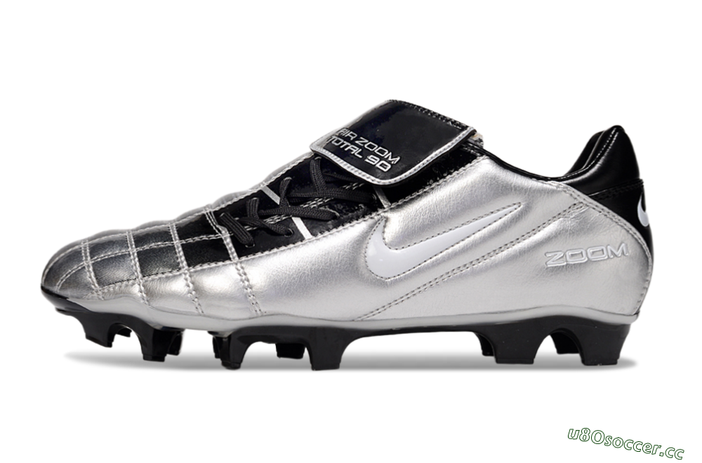 Men's Nike Air Zoom Total 90 III FG Firm Ground Low-Tops Football Boots - Silver/Black 0