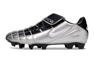 Men's Nike Air Zoom Total 90 III FG Firm Ground Low-Tops Football Boots - Silver/Black