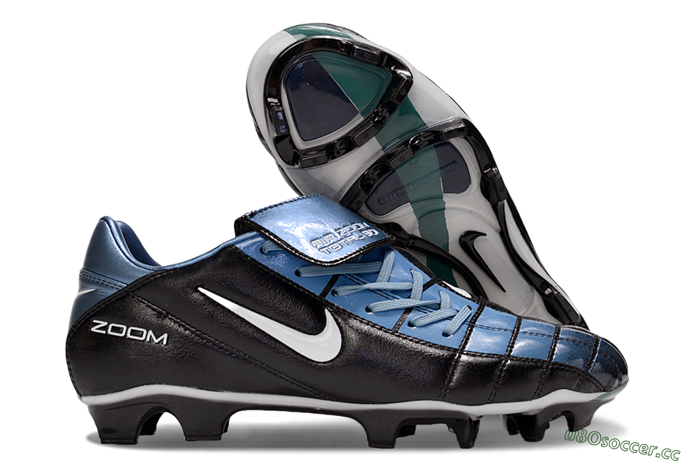Men's Nike Air Zoom Total 90 III FG Firm Ground Low-Tops Football Boots - Black/Blue/White 2