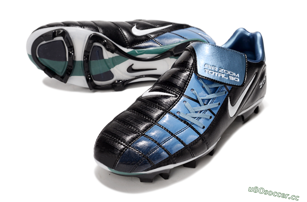 Men's Nike Air Zoom Total 90 III FG Firm Ground Low-Tops Football Boots - Black/Blue/White 3