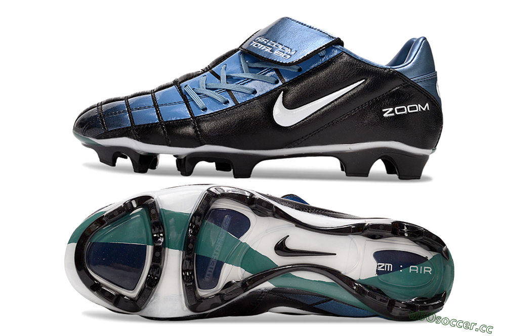 Men's Nike Air Zoom Total 90 III FG Firm Ground Low-Tops Football Boots - Black/Blue/White 1