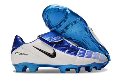Men's Nike Air Zoom Total 90 III FG Firm Ground Low-Tops Football Boots - White/Blue/Black