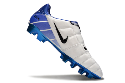 Men's Nike Air Zoom Total 90 III FG Firm Ground Low-Tops Football Boots - White/Blue/Black