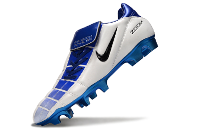 Men's Nike Air Zoom Total 90 III FG Firm Ground Low-Tops Football Boots - White/Blue/Black