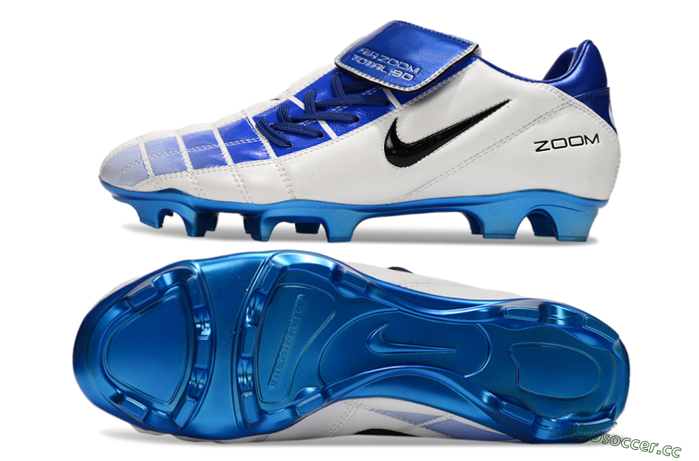 Men's Nike Air Zoom Total 90 III FG Firm Ground Low-Tops Football Boots - White/Blue/Black 1