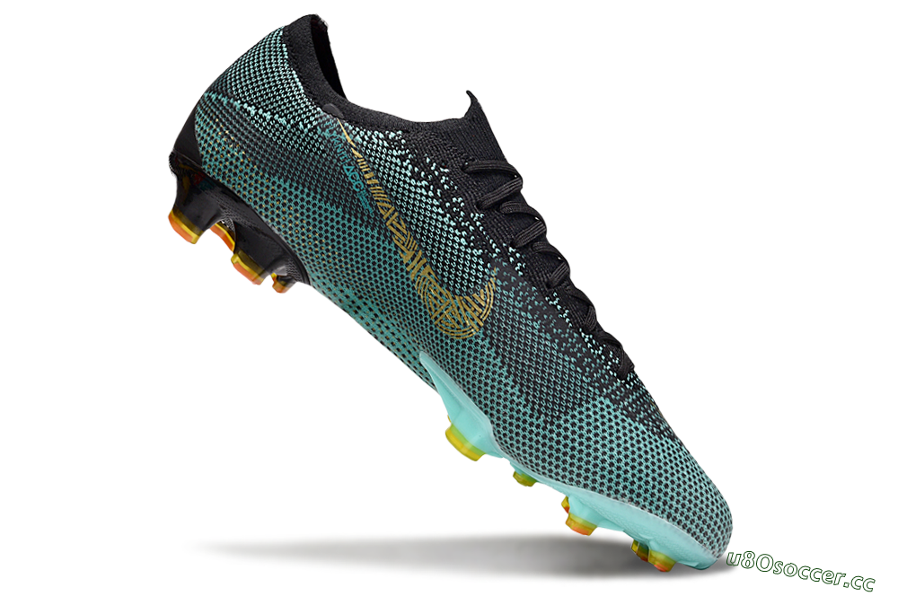 Men's Nike Mercurial Vapor 12 Elite FG Firm Ground Low-Tops Football Boots - Jade/Gold/Black 4