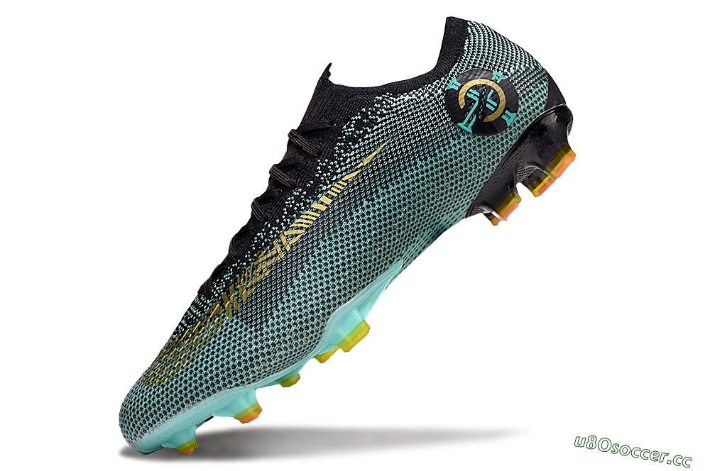 Men's Nike Mercurial Vapor 12 Elite FG Firm Ground Low-Tops Football Boots - Jade/Gold/Black 5