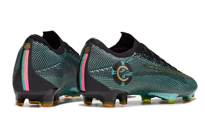 Men's Nike Mercurial Vapor 12 Elite FG Firm Ground Low-Tops Football Boots - Jade/Gold/Black