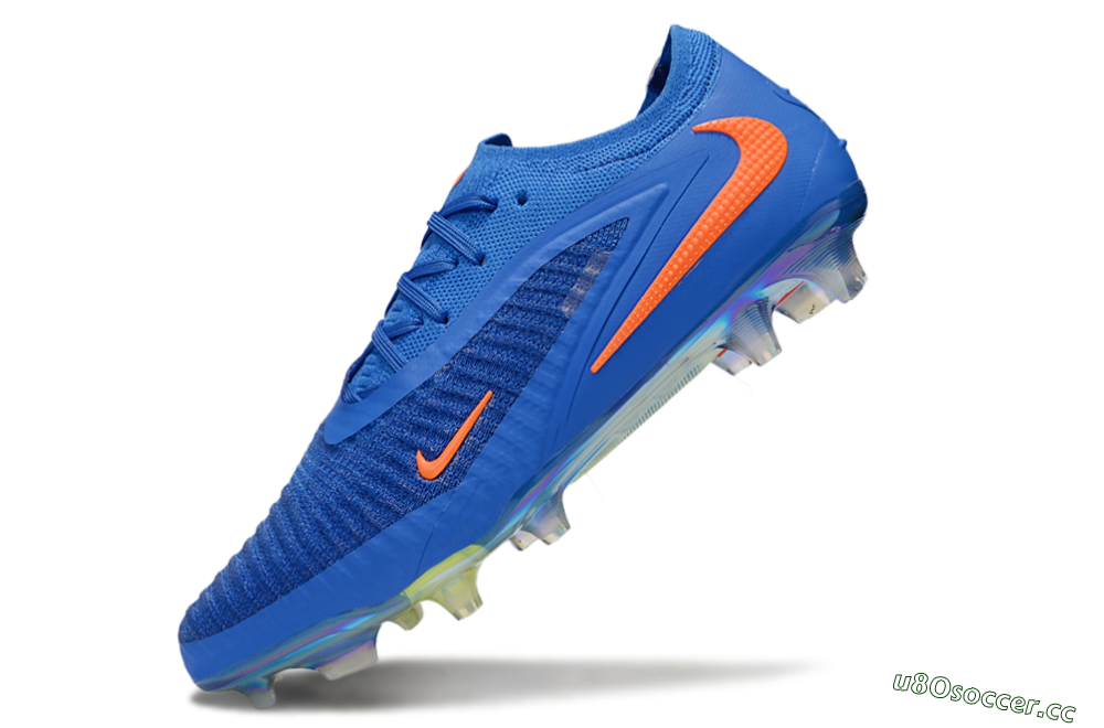 Men's Nike Phantom 6 Low Elite FG Firm Ground Low-Tops Football Boots - Blue/Red/Gold 5