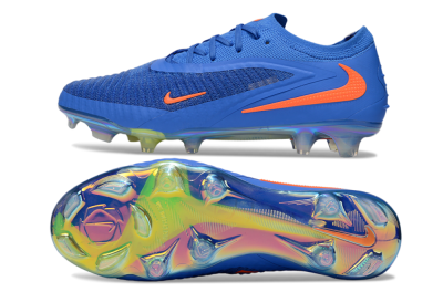 Men's Nike Phantom 6 Low Elite FG Firm Ground Low-Tops Football Boots - Blue/Red/Gold