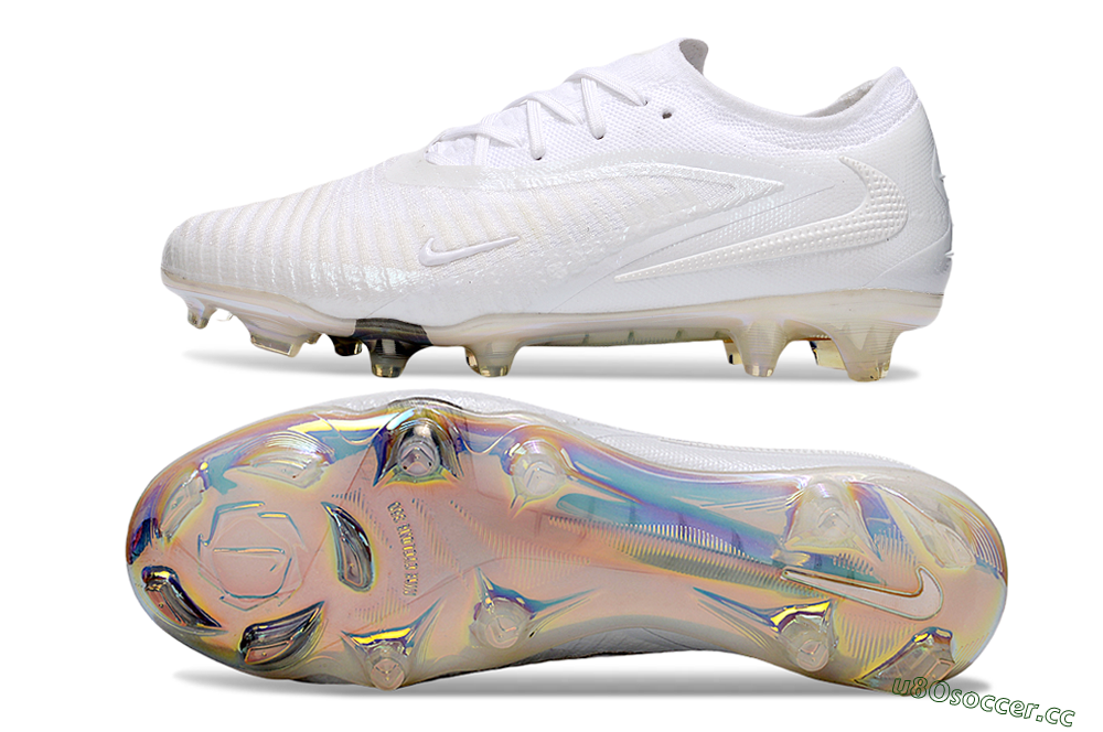 Men's Nike Phantom 6 Low Elite FG Firm Ground Low-Tops Football Boots - Beige/White/Gold 1
