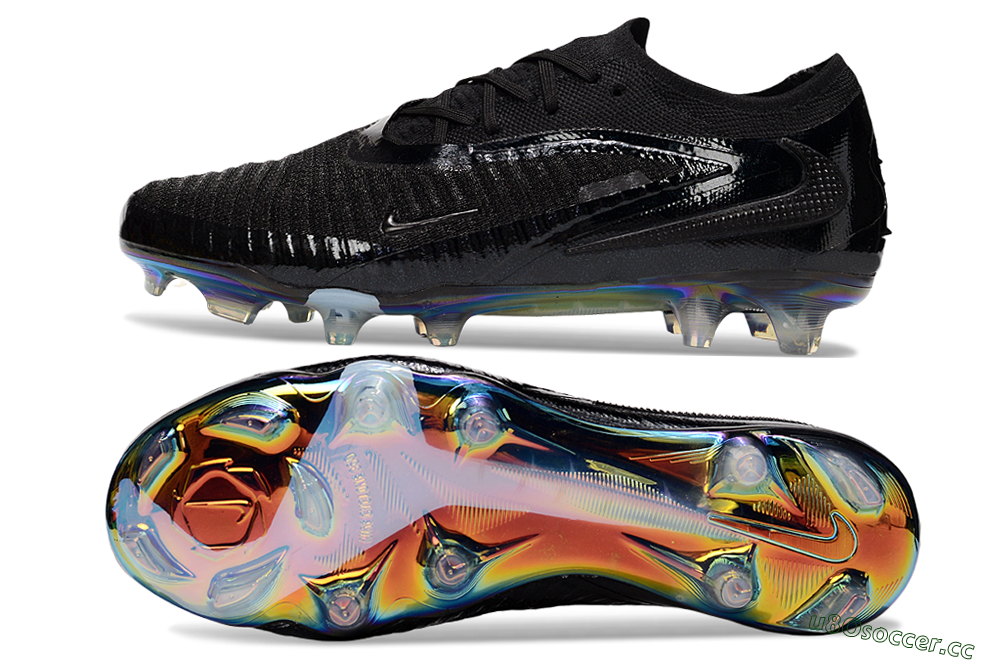 Men's Nike Phantom 6 Low Elite FG Firm Ground Low-Tops Football Boots - Black/Gold 1