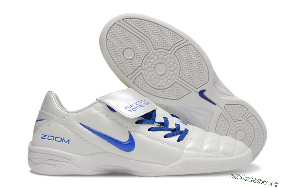 Men's Nike Air Zoom Total 90 III IC Indoor & Futsal Low-Tops Football Boots - White/Blue 2