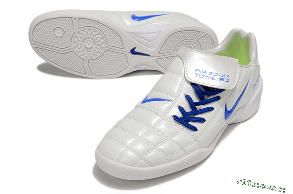 Men's Nike Air Zoom Total 90 III IC Indoor & Futsal Low-Tops Football Boots - White/Blue 3