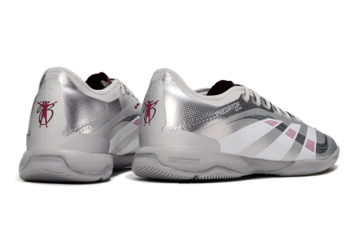 Men's Adidas Predator 25 Elite IC Indoor & Futsal Low-Tops Football Shoes - Silver/White/Red