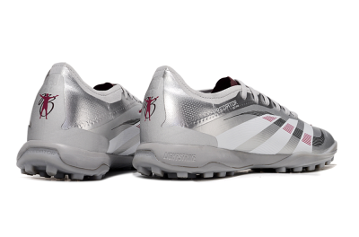 Men's Adidas Predator 25 Elite TF Artificial Turf Low-Tops Football Shoes - Silver/White/Red