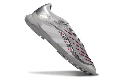 Men's Adidas Predator 25 Elite TF Artificial Turf Low-Tops Football Shoes - Silver/White/Red