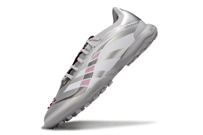 Men's Adidas Predator 25 Elite TF Artificial Turf Low-Tops Football Shoes - Silver/White/Red