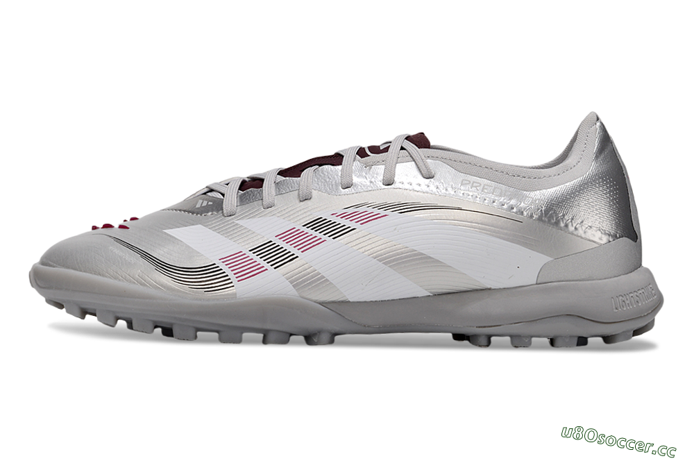 Men's Adidas Predator 25 Elite TF Artificial Turf Low-Tops Football Shoes - Silver/White/Red 0