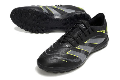 Men's Adidas Predator 25 Elite TF Artificial Turf Low-Tops Football Shoes - Black/Grey/Yellow