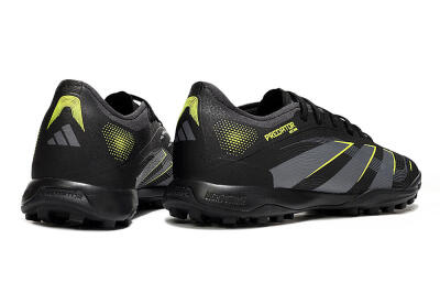 Men's Adidas Predator 25 Elite TF Artificial Turf Low-Tops Football Shoes - Black/Grey/Yellow