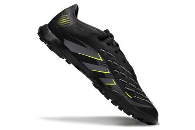Men's Adidas Predator 25 Elite TF Artificial Turf Low-Tops Football Shoes - Black/Grey/Yellow