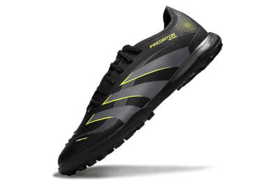 Men's Adidas Predator 25 Elite TF Artificial Turf Low-Tops Football Shoes - Black/Grey/Yellow