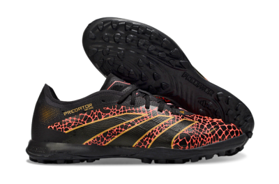 Men's Adidas Predator 25 Elite TF Artificial Turf Low-Tops Football Shoes - Black/Red/Yellow