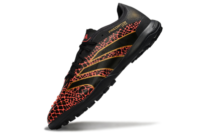 Men's Adidas Predator 25 Elite TF Artificial Turf Low-Tops Football Shoes - Black/Red/Yellow