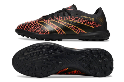 Men's Adidas Predator 25 Elite TF Artificial Turf Low-Tops Football Shoes - Black/Red/Yellow