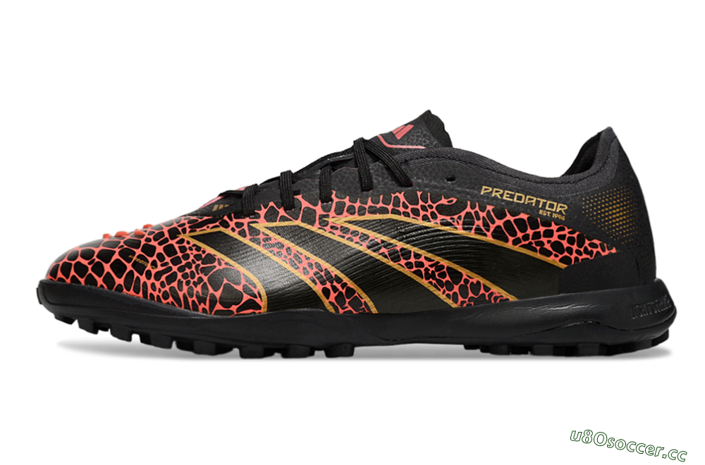 Men's Adidas Predator 25 Elite TF Artificial Turf Low-Tops Football Shoes - Black/Red/Yellow 0