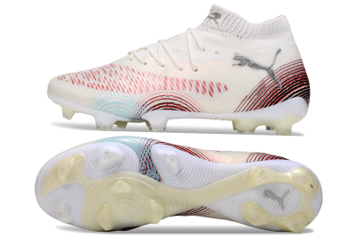 Men's Puma Future 8 Ultimate FG Firm Ground Low-Tops Football Boots - Beige/Red/Black