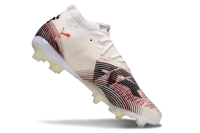 Men's Puma Future 8 Ultimate FG Firm Ground Low-Tops Football Boots - Beige/Red/Black