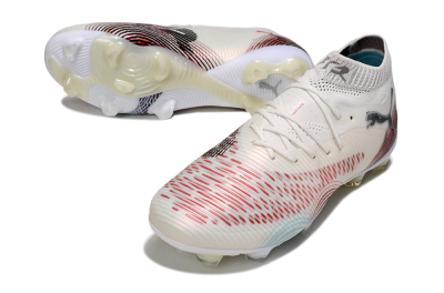 Men's Puma Future 8 Ultimate FG Firm Ground Low-Tops Football Boots - Beige/Red/Black