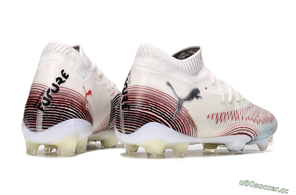 Men's Puma Future 8 Ultimate FG Firm Ground Low-Tops Football Boots - Beige/Red/Black 6