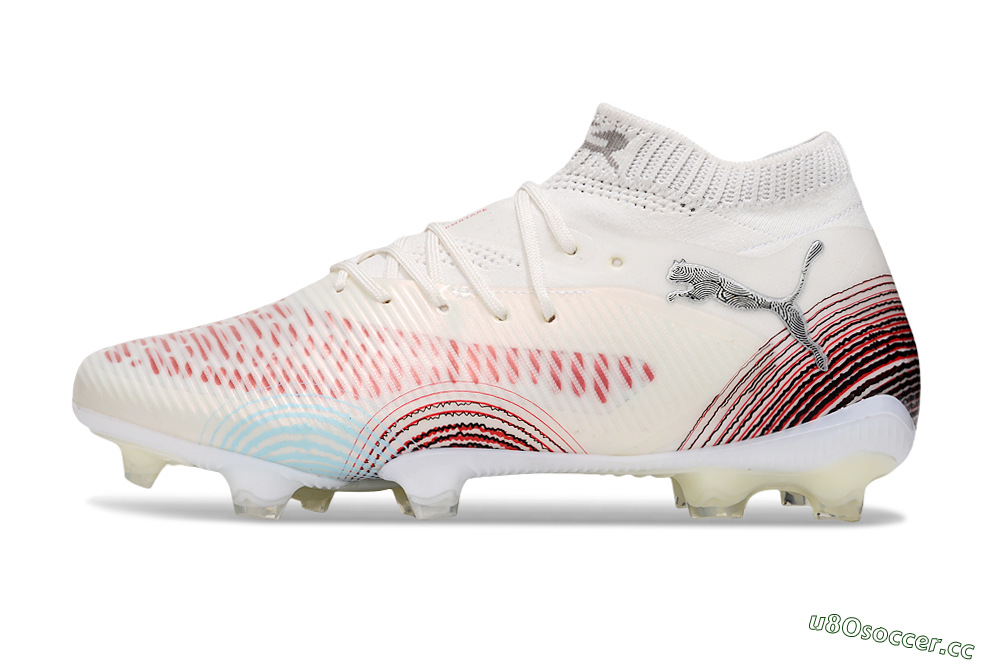 Men's Puma Future 8 Ultimate FG Firm Ground Low-Tops Football Boots - Beige/Red/Black 0