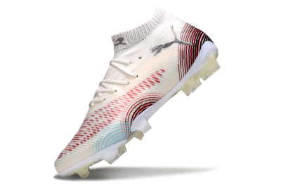 Men's Puma Future 8 Ultimate FG Firm Ground Low-Tops Football Boots - Beige/Red/Black