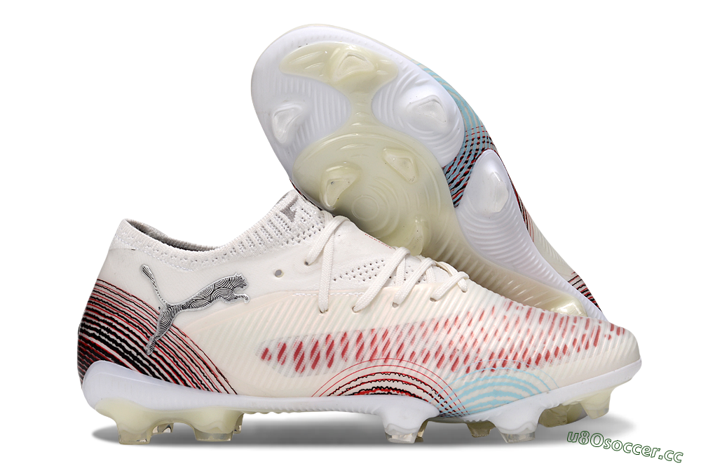 Men's Puma Future 8 Ultimate FG Firm Ground Low-Tops Football Boots - Beige/Red/Black 2