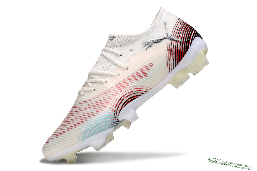 Men's Puma Future 8 Ultimate FG Firm Ground Low-Tops Football Boots - Beige/Red/Black 5
