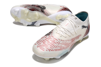 Men's Puma Future 8 Ultimate FG Firm Ground Low-Tops Football Boots - Beige/Red/Black