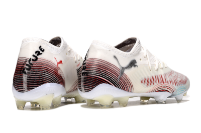 Men's Puma Future 8 Ultimate FG Firm Ground Low-Tops Football Boots - Beige/Red/Black
