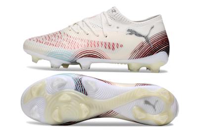 Men's Puma Future 8 Ultimate FG Firm Ground Low-Tops Football Boots - Beige/Red/Black