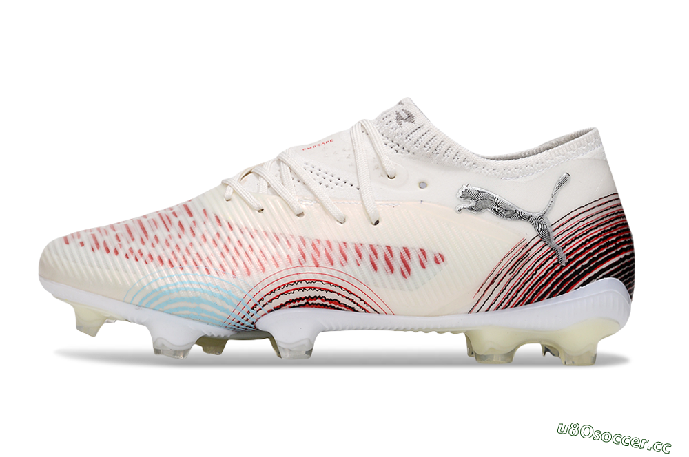 Men's Puma Future 8 Ultimate FG Firm Ground Low-Tops Football Boots - Beige/Red/Black 0