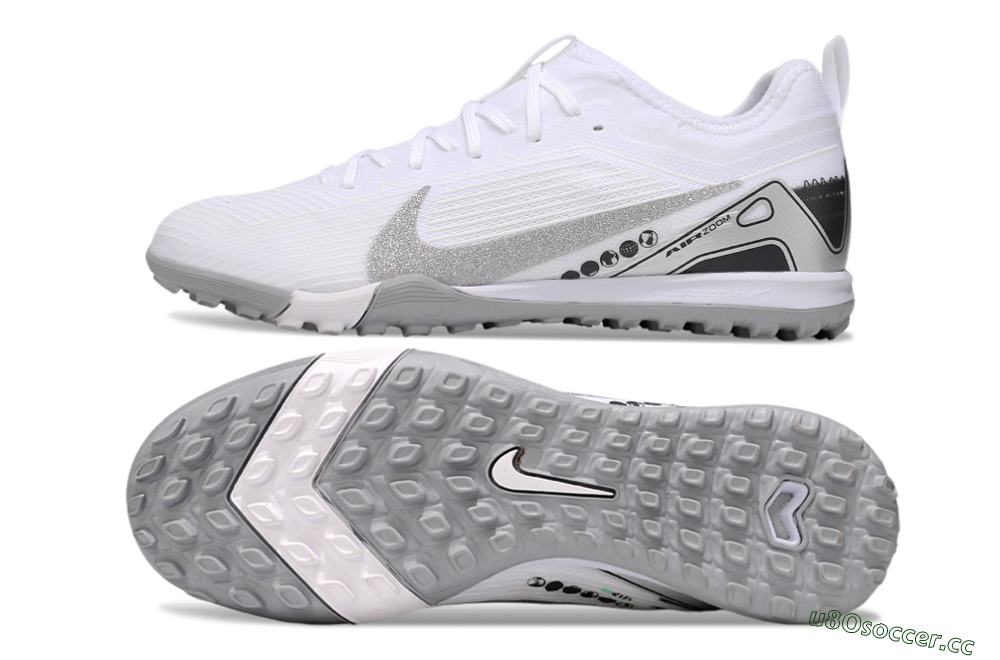 Unisex Nike Air Zoom Mercurial Vapor 16 Pro TF Artificial Turf Low-Tops Football Shoes - White/Silver/Black 1