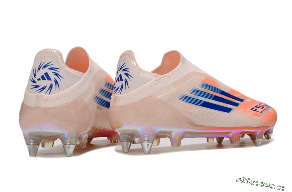 Men's Adidas F50 Elite Laceless SG Soft Ground Low-Tops Football Boots - Pink/Blue/Gold 6