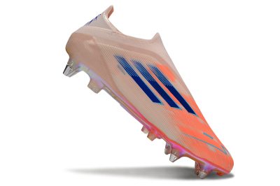Men's Adidas F50 Elite Laceless SG Soft Ground Low-Tops Football Boots - Pink/Blue/Gold